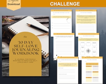 30 Day Self Love Journal Challenge, Self Discovery Journal, Self Care Planner, Personal Growth, Mindfulness Digital Journal, Self Acceptance