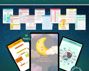 Planilhas de higiene do sono, rastreador do sono, hábitos de sono, diário do sono, ciclo do sono, autocuidado, rotina da hora de dormir, hábitos de sono saudáveis