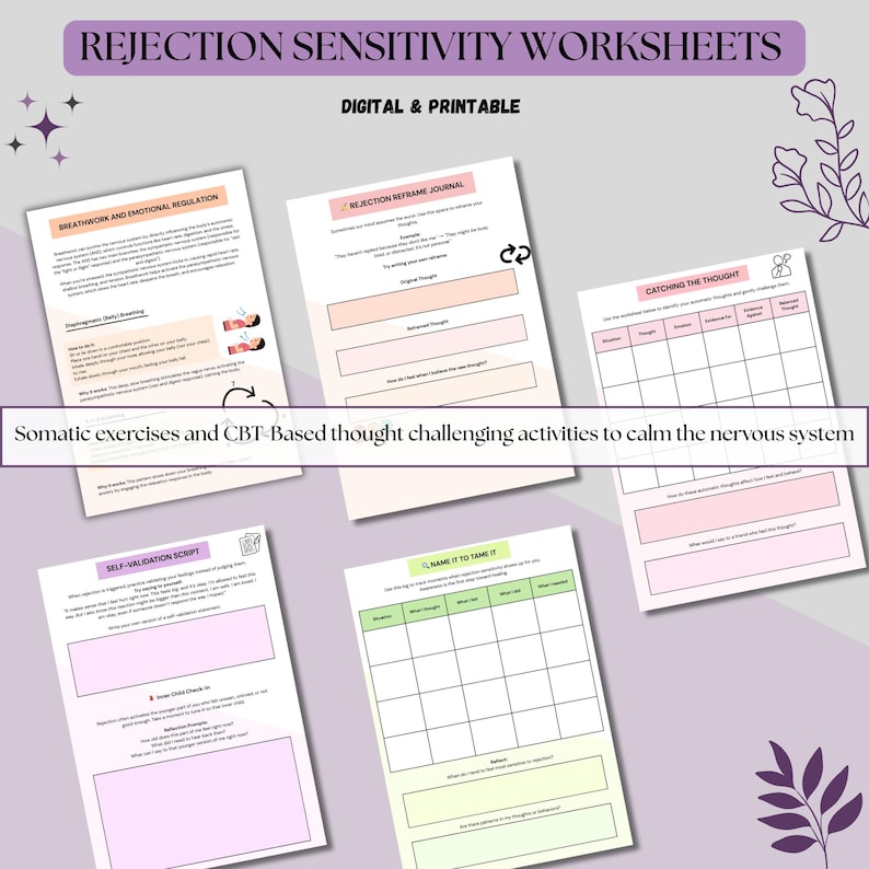 Rejection Sensitivity Worksheets, Trauma Healing, Emotional Regulation ...
