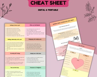 IFS Cheat Sheets: Internal Family Systems Therapy Worksheets, Self Help Therapy Tools, Emotional Healing, Trauma Workbook, Inner Child