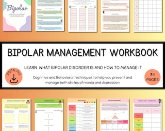 Bipolar Management Workbook, Bipolar Disorder Therapy, Therapy Worksheets, Occupational Therapy, Bipolar Symptom Tracker, Mood Tracker