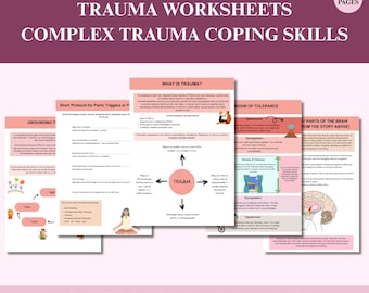 Hojas de trabajo sobre trauma, libro de trabajo sobre TEPT, sanación del trauma, terapia para el trauma, sanación, procesamiento del trauma, terapia somática, TEPT complejo, habilidades de afrontamiento