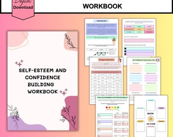 Self Esteem Worksheets, Therapy Worksheets, Self Confidence Worksheets, Boundaries Workbook, Core Beliefs, CBT Skills, Teen Mental Health
