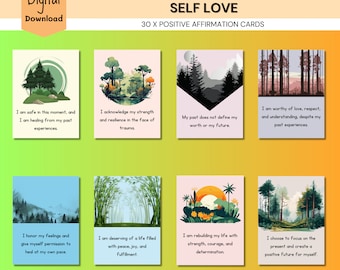 Affirmation Cards for Trauma, PTSD, trauma therapy, positive quote flash cards, daily affirmations, therapy tools, coping skills, trauma