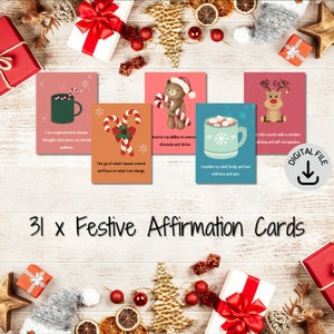 Cartes d'affirmation festives, Affirmations positives, Citations d'affirmation, Cartes d'affirmation du jour, Confiance en soi, Décoration de bureau de thérapie