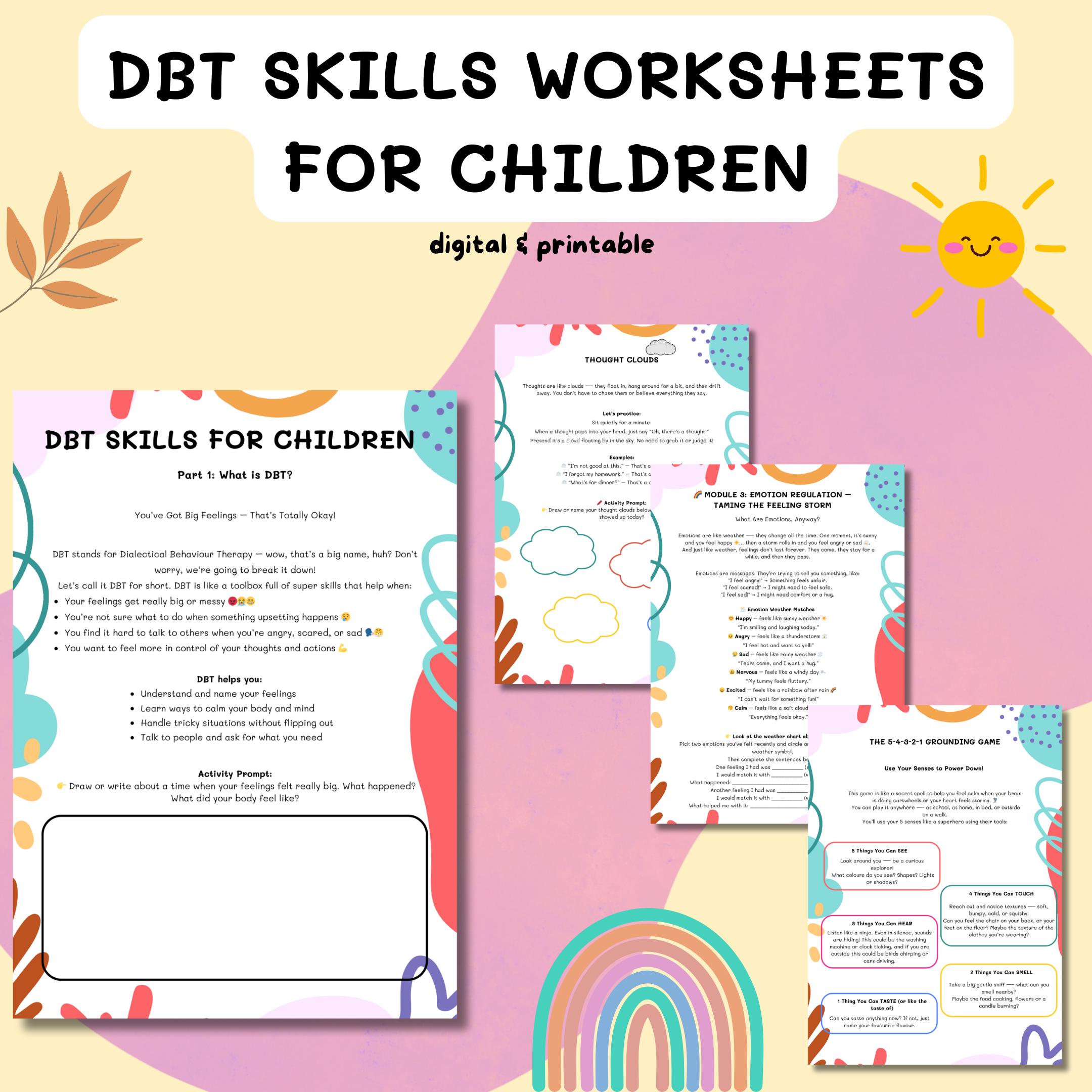 Dbt Tools.pdf DBT Skills Workbook for Children, Adolescent DBT Tools, Neurodivergent ...