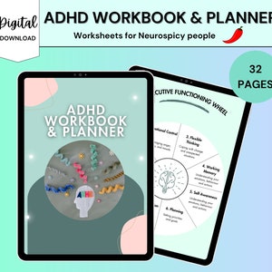 ADHD Digital Planner, Neurodivergent Planner, Emotional Regulation, ADHD Workbook, Therapy Tools, Therapy Worksheets, Coping Skills