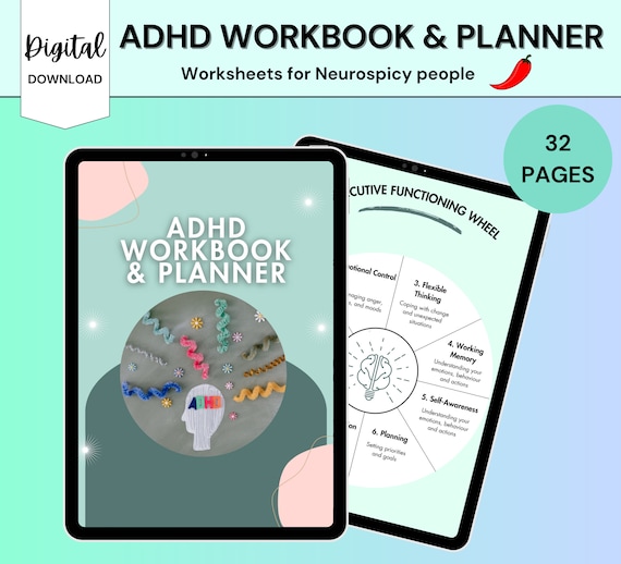 ADHD Digital Planner, Neurodivergent Planner, Emotional Regulation, ADHD Workbook, Therapy Tools, Therapy Worksheets, Coping Skills