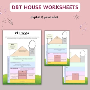 DBT House Worksheets, DBT Skills, Therapy Worksheets, DBT Workbook, Emotional Regulation, Coping Skills, Counseling Worksheet, dbt therapy