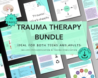 Caderno de exercícios de terapia de trauma, planilhas de terapia, planilhas de TEPT, trauma complexo, terapia de trauma, alívio da ansiedade, planilhas de TCC, cura de trauma