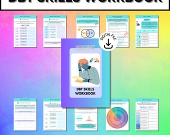 DBT Skills Workbook, CBT Skills, DBT Coping Skills, Therapy Worksheets, Counseling Resources, bpd workbook, dbt cheat sheets, Coping Skills