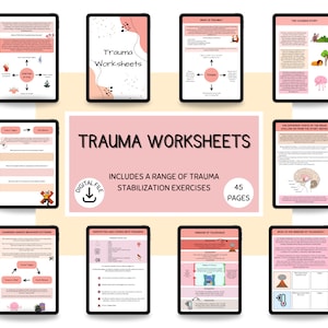 Trauma Therapy Workbook, Trauma processing, Anxiety Workbook, PTSD, Coping Skills, Trauma self help, therapy reflection, Safety plan,healing