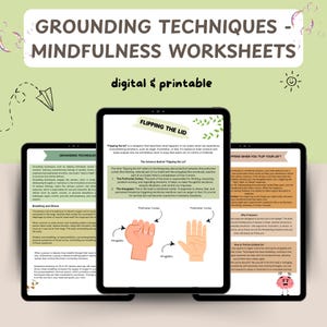 Flipping the Lid, Grounding Techniques, Coping Skills, Anxiety Relief, Stress Management, Therapy Worksheets, Self Regulation, DBT Skills