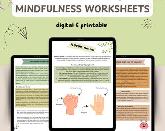 Flipping the Lid, Grounding Techniques, Coping Skills, Anxiety Relief, Stress Management, Therapy Worksheets, Self Regulation, DBT Skills