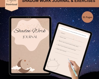 Shadow Work Journal, Shadow Work Journal Prompts, Healing Journal, Printable Guided Journal,  Anxiety Tools, Law of Attraction, Mindfulness