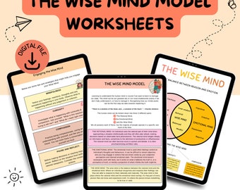DBT Wise Mind Worksheets, DBT Worksheets, Therapy Worksheets, DBT Therapy,  Anxiety Relief, Therapy Tools, bpd, dbt skills, coping skills