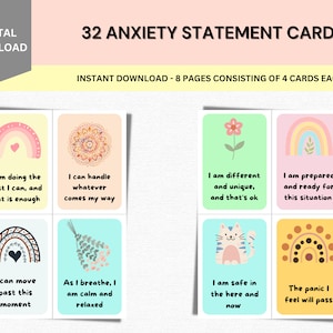 Affirmationskarten, Positive Zitat Flash Karten, Bewältigungsfähigkeiten, Therapiewerkzeuge, Selbstwertgefühl, Therapieressourcen, DBT Fähigkeiten, Calming Corner, CBT