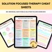 Solution Focused Therapy Worksheets, Solution Focused Cheat Sheet, SFBT ...