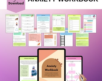 Anxiety Workbook, Therapy Tools, Therapy Worksheets, Coping Skills, CBT Therapy, CBT Worksheets, self help, Stress Worksheets,anxiety relief