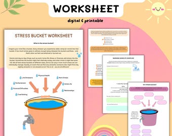Stress Bucket Worksheet: Therapy & Coping Skills (Printable PDF)
