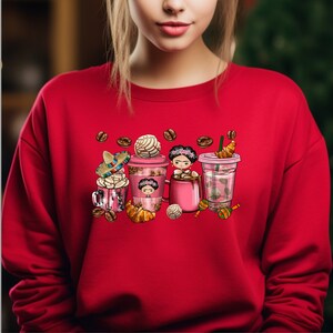 Frida Sweater Chisme Mexicana Chica Sweater Cafecito y Chisme, Cafecito y Concha Hoodie, Cafecito y Pan Dulce