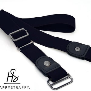 HappyStrappy. Cintura Elastica Originale senza Fibbia Cintura Senza Fibbia Cintura Elastica in Vita per Donna e Uomo Nero immagine 1