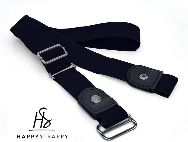 HappyStrappy. Original elastischer Gürtel ohne Schnalle Schnallenfreier Gürtel Elastischer Hüftgurt für Damen und Herren Schwarz Bild 1