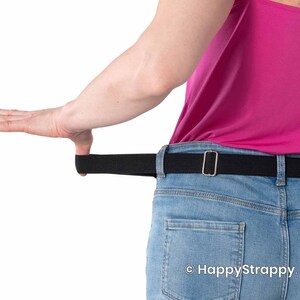 HappyStrappy. Original elastischer Gürtel ohne Schnalle Schnallenfreier Gürtel Elastischer Hüftgurt für Damen und Herren Schwarz Bild 9