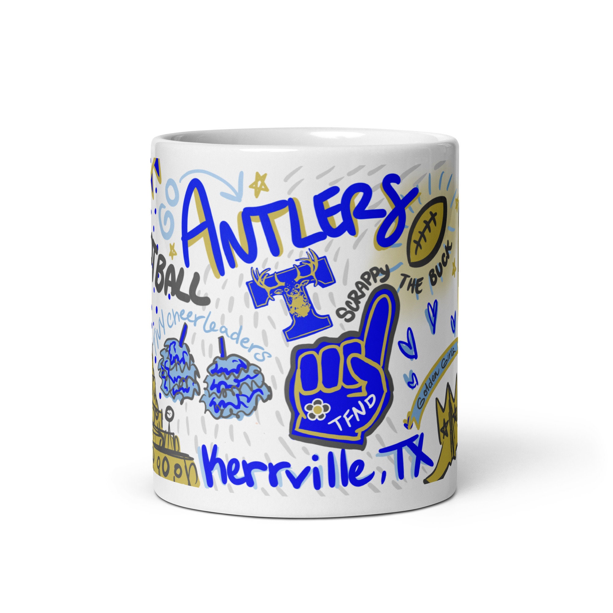 Kerrville, TX Tivy Antlers Game Day Football Coffee Mug - Etsy
