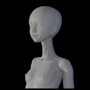 Könnte beinhalten: Ein 3D-gerendertes, grau getöntes Brustbild einer stilisierten menschlichen Figur. Die Figur hat einen glatten, abgerundeten Kopf mit einem kurzen Haarschnitt, zarten Gesichtszügen und einem schlanken Hals. Schultern und Oberkörper sind ebenfalls sichtbar, mit neutralem Ausdruck.