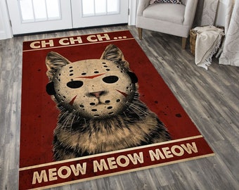 Horror Movie Cat Rug: Halloween Non-Slip Area Rug