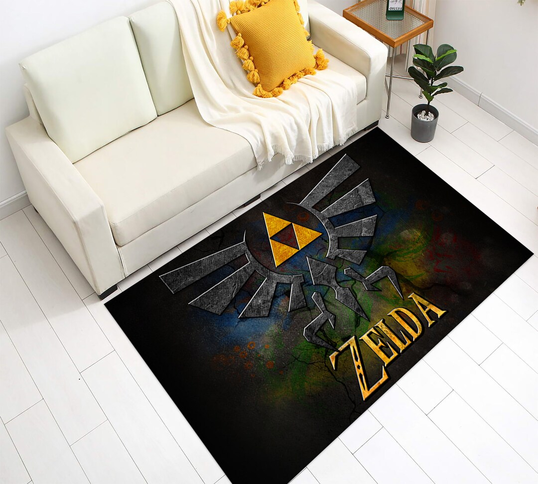 Legend of Zelda Rug, Zelda Rug,zelda Sign Rug, Game Room Rug,gamer Rug,soft Rug, Chenille Rug ...