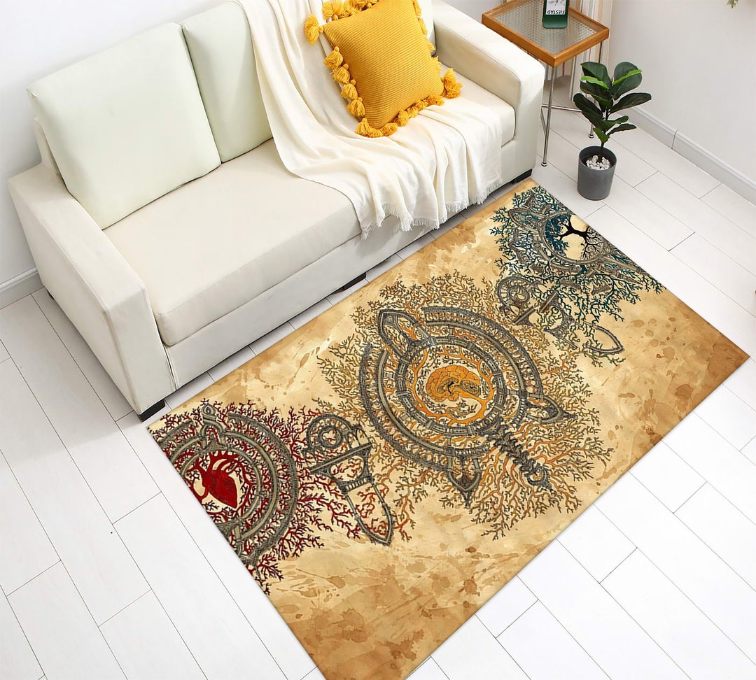 Buddhist Rug, Buddhism Rug, Budizm Rug, Seven Sins Illustration, Gift