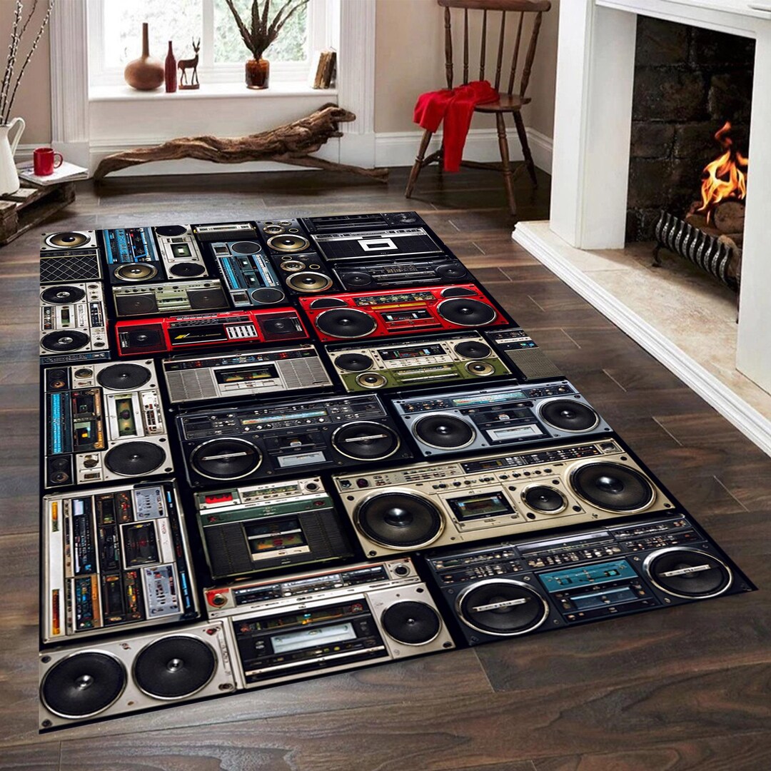 Retro Boombox Rug,80's Style Cassette Player Rug - Etsy