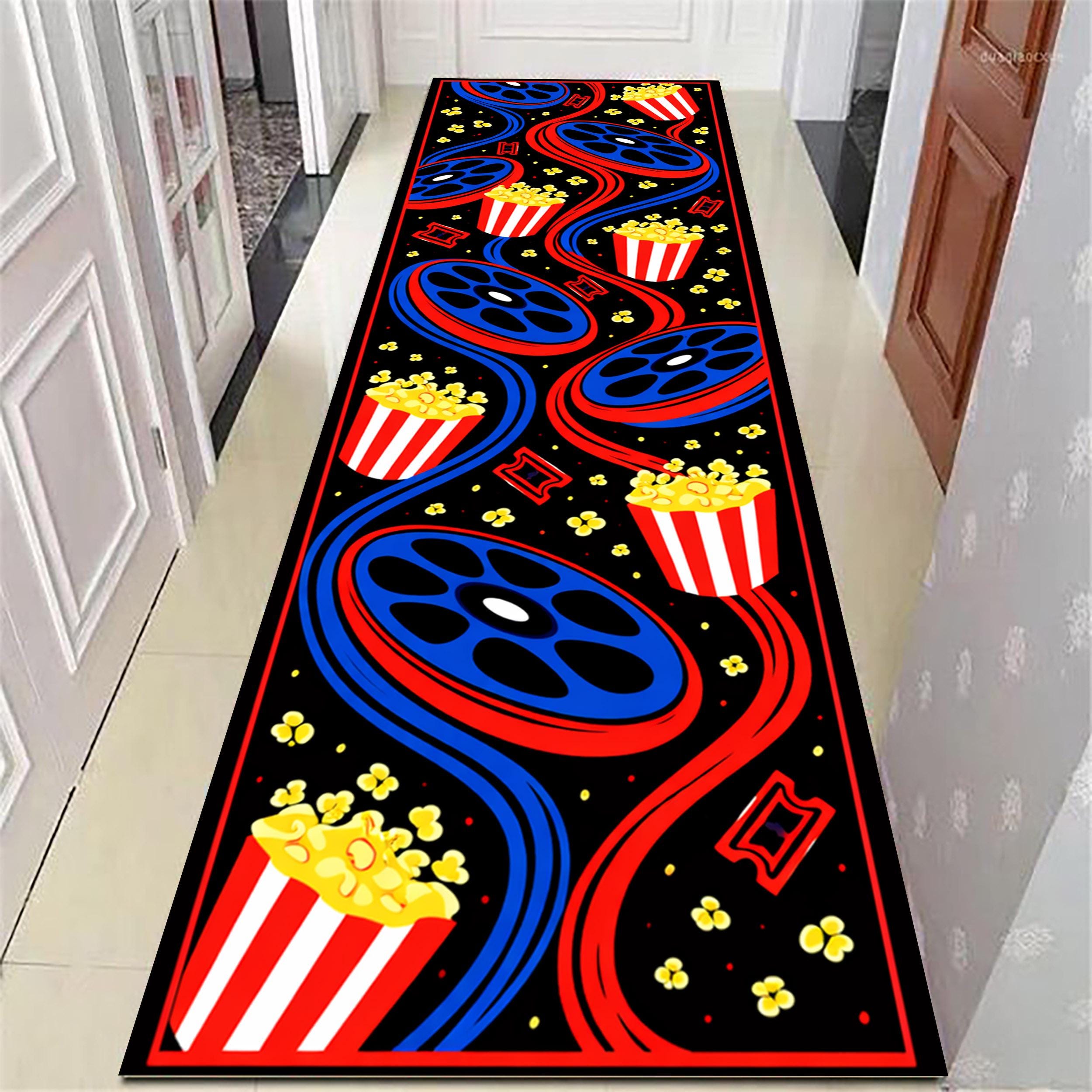 Popcorn Math Runner Rugs Popcorn Movie Room Rug, Cinema Theme Runner - Etsy