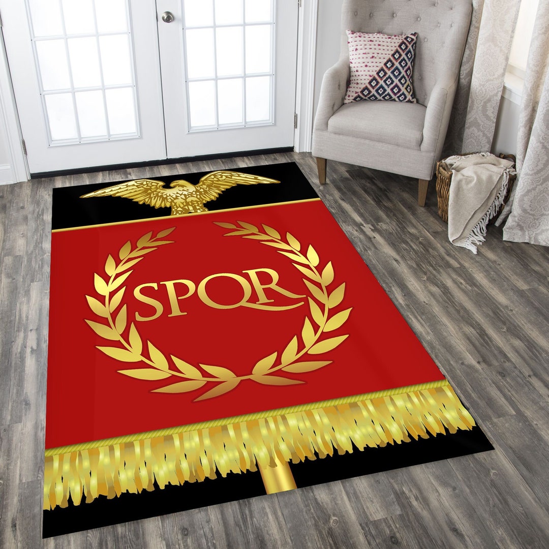 SPQR Roman Empire Rug: Ancient Rome Warrior Carpet - Etsy
