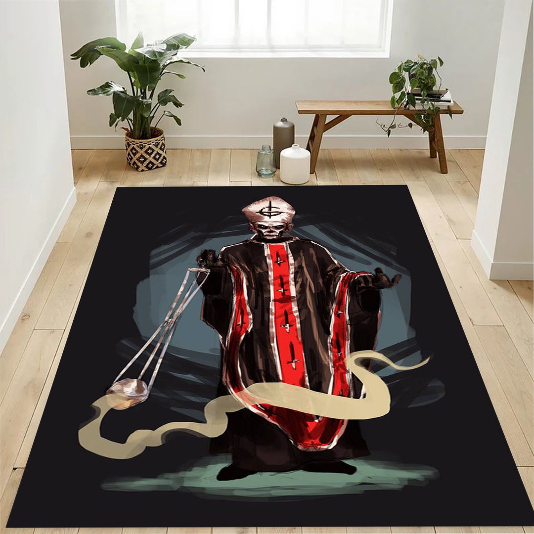 Ghost Band Rug: Heavy Metal Music, Skull Priest Decor - Etsy