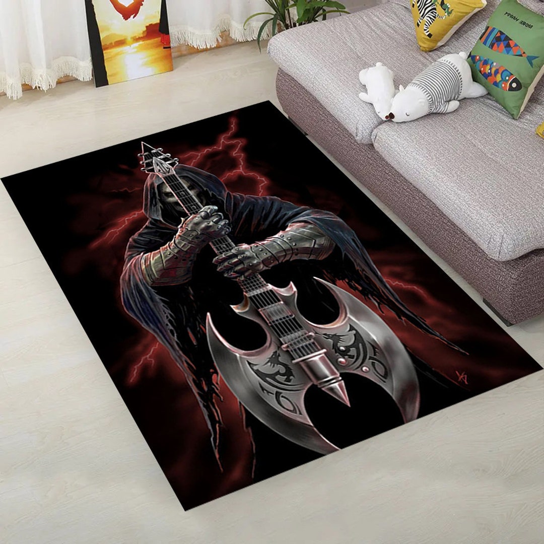 Rock Rug, Heavy Metal Rug, Rock N Roll Decor, Modern Rug, Boys Room Rug ...