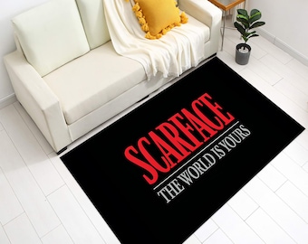 Scarface Rug, Tony Montana Rug, Scarface Movie Rug, Scarface Carpet, Scarface, For Living Room Rug, Fan Rug, Personalized Gift, Themed Rug