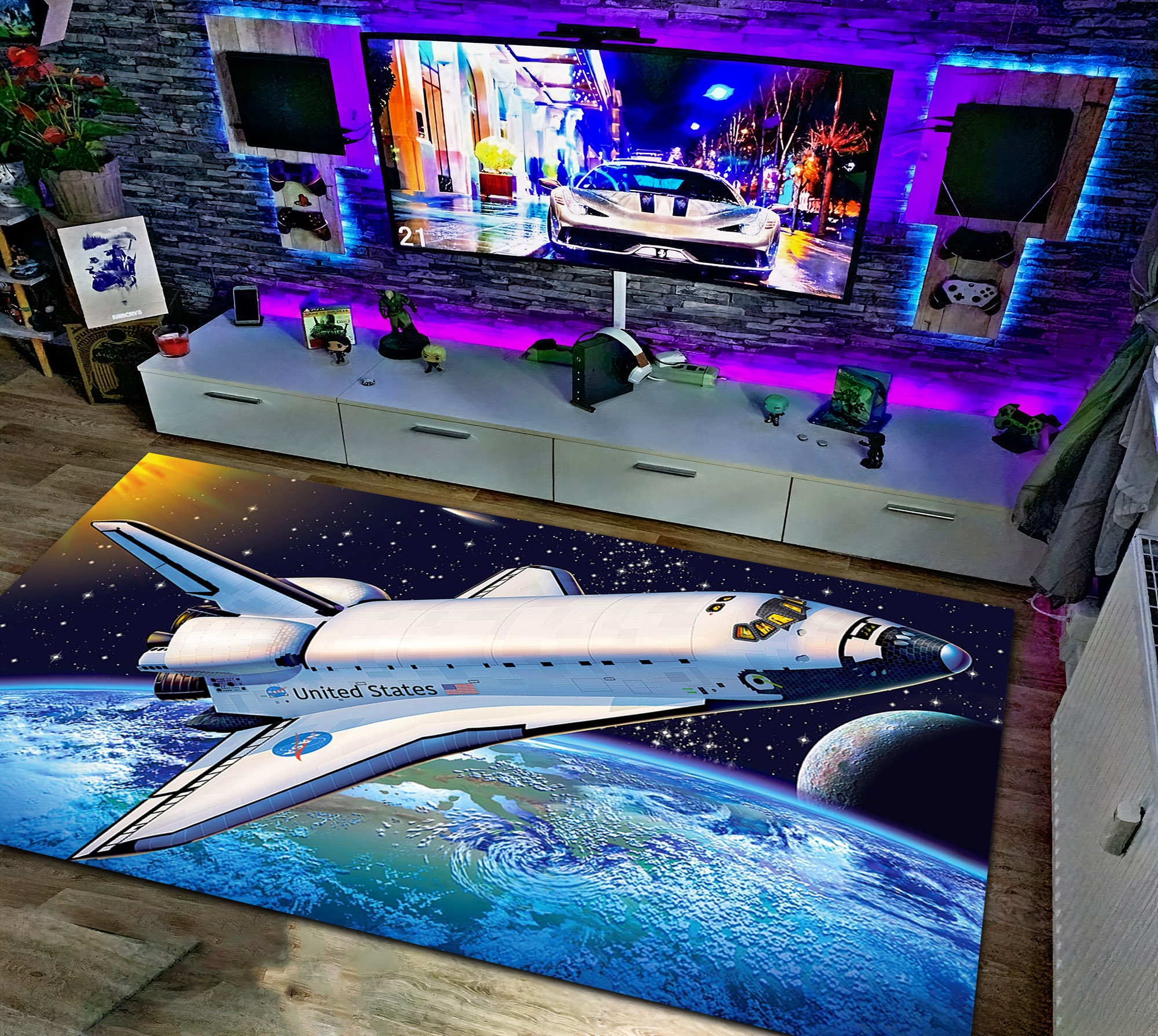 Space Shuttle Rug: Modern NASA Area Rug for Living Room - Etsy