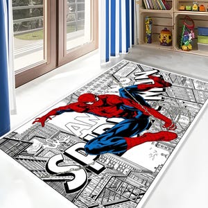 Cartoon Spiderman Rug, Spiderman Rug, Spider Man Rug, Spider Rug, Spider Web Rug,Spiderman,Spider-Man Rug,Spiderman Bedroom,Spiderman Carpet