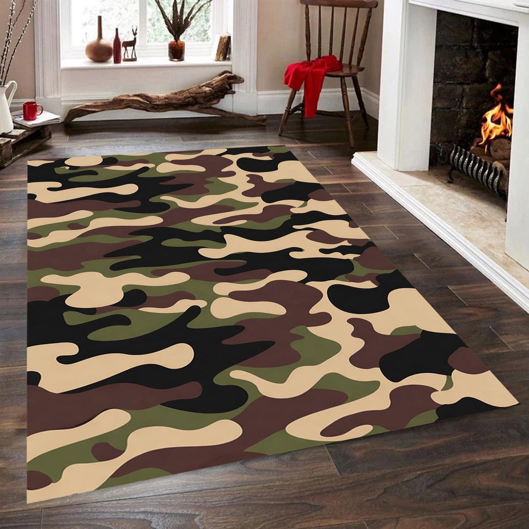 Camouflage Rug: Military Camo, Modern Army Style - Etsy