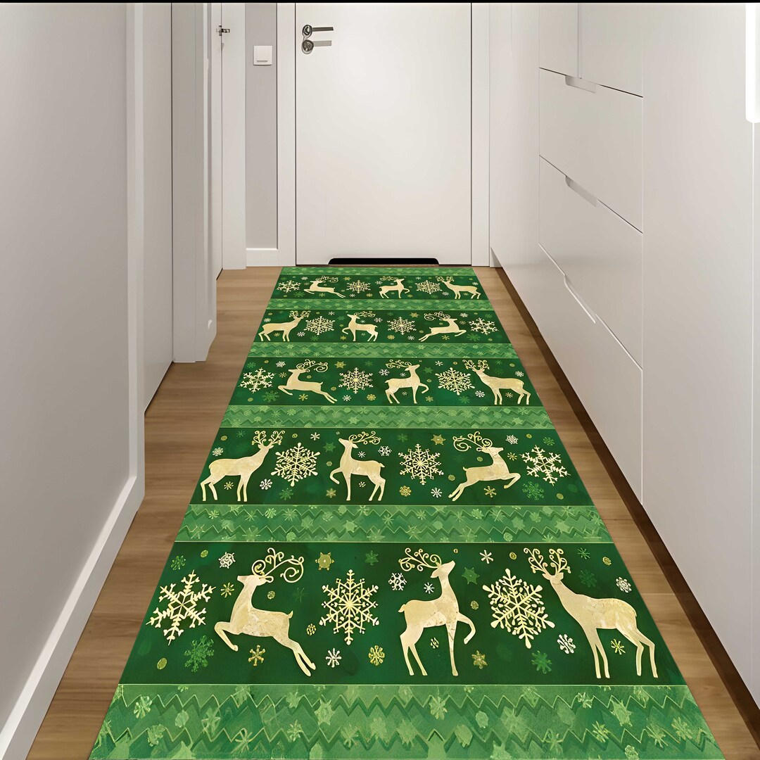 Christmas Runner Rughappy New Year Rugho Ho Ho Rugfather Etsy