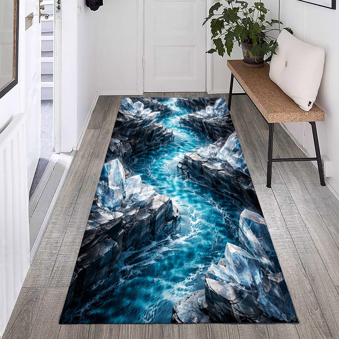 Crystalriver Rug Crystal River Rug: Blue Water,nature Fantasy - Etsy