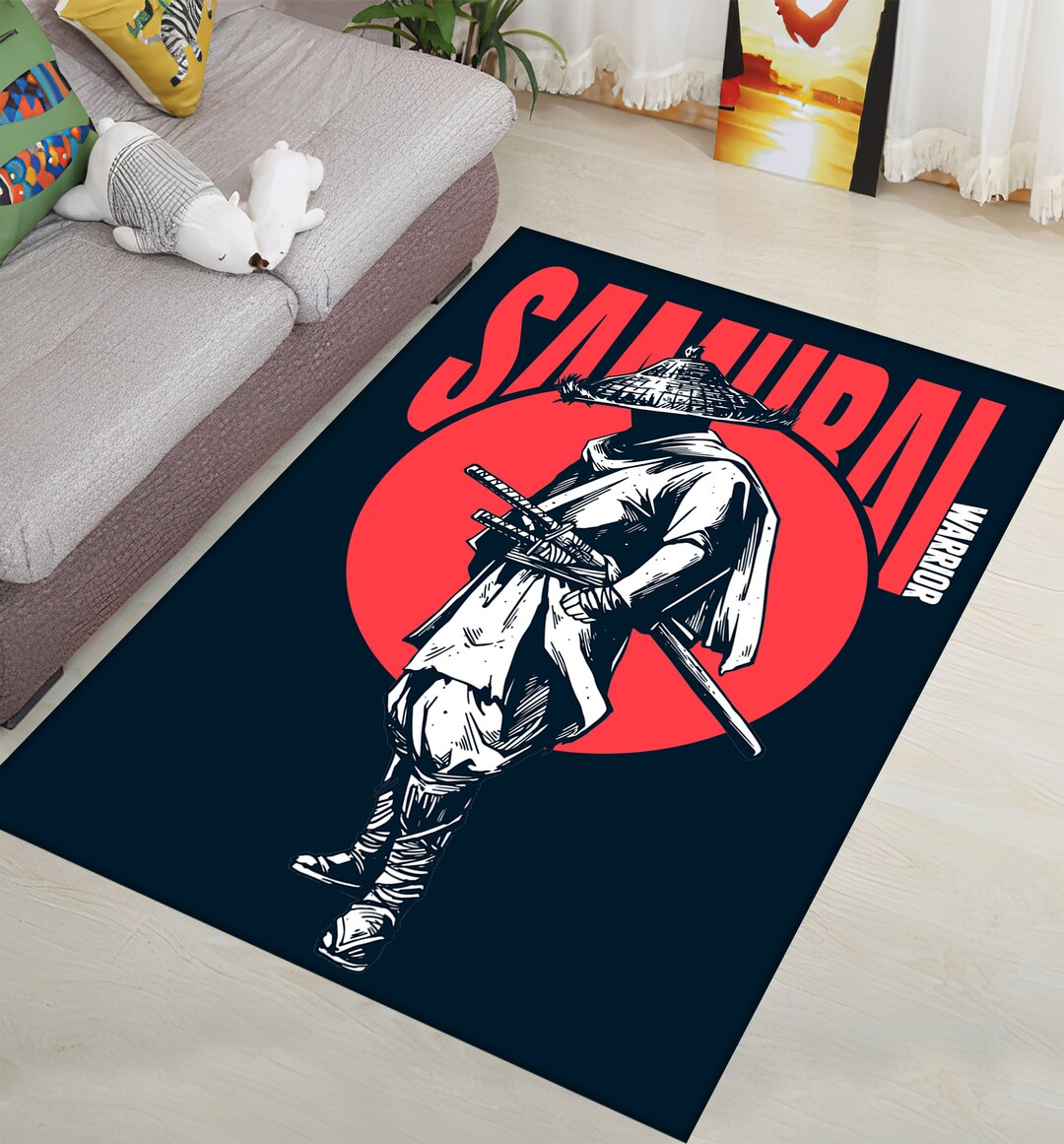 Samurai Rug, Warrior Rug, Japanese Rug, History Theme, Cultural Rug ...