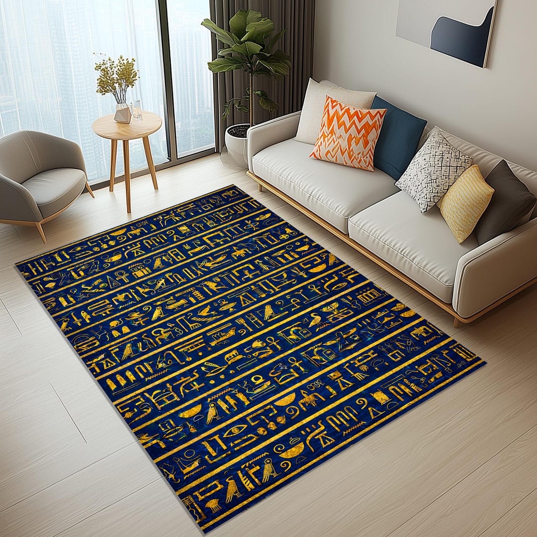 Egyptian Rug: Ancient Egypt Inspired Area for Modern Home Decor - Etsy