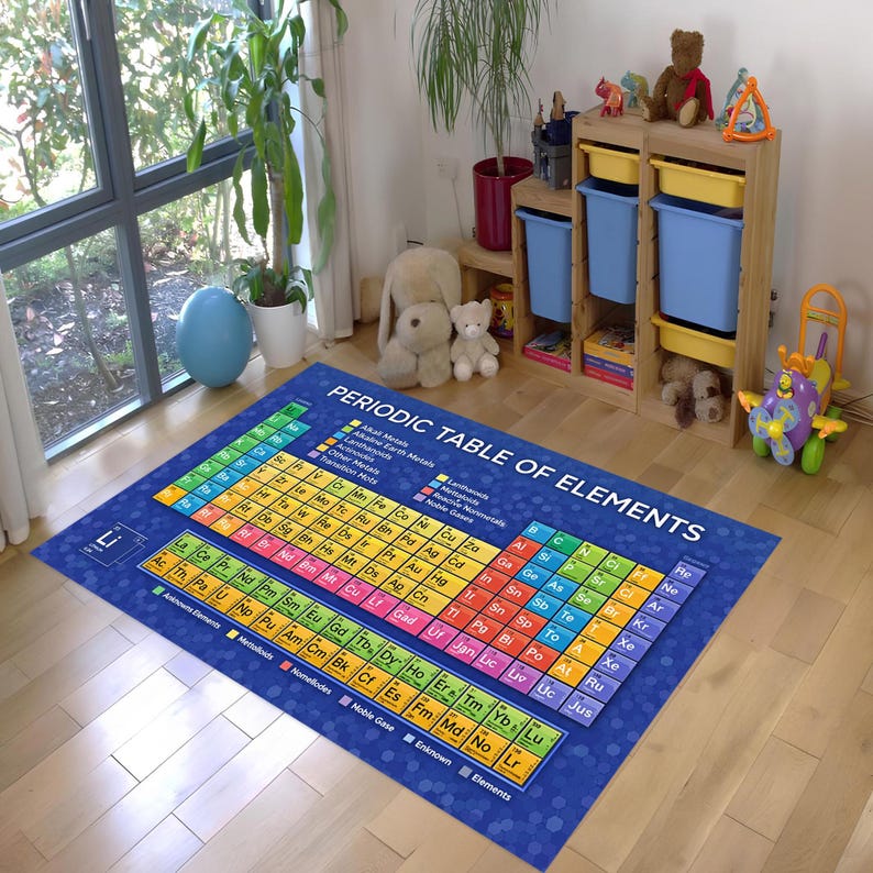 Periodic Table Rug: Educational Kids Room, Chemistry Classroom Decor ...