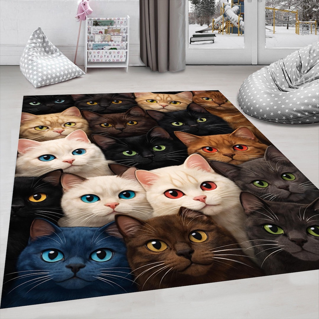 Cats Rug: Animals Rug - Etsy