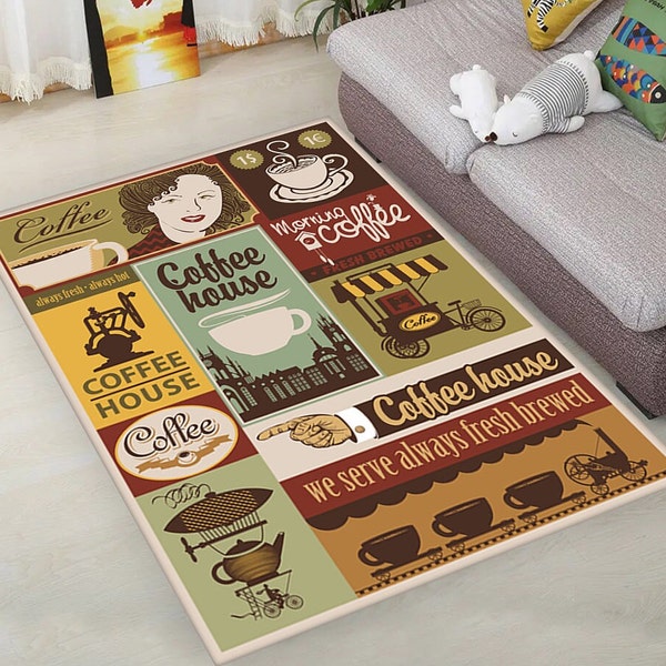 Coffee Themed Kitchen Rugs Etsy