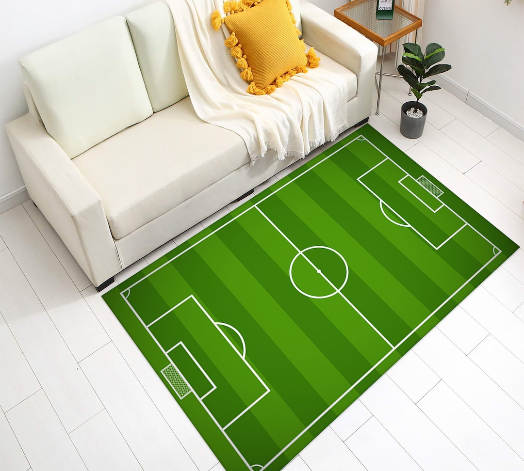 Football Filed Rugg Football Field Rug: Soccer Pitch Printed Area Rug, Kids Room Decor - Etsy